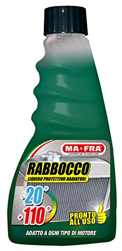 Ma-Fra Rabbocco, Liquido Protettivo Radiatori, Anticongelante Fino a -20°C, Refrigerante Fino a +110°C, Liquido Colore Verde, Compatibile con Tutti i Motori, Ideale per Ogni Stagione, Formato 250ml