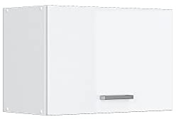 Vicco Hängeschrank R-Line, hängender Küchenschrank, Weiß Hochglanz/Weiß, 60 cm Flach