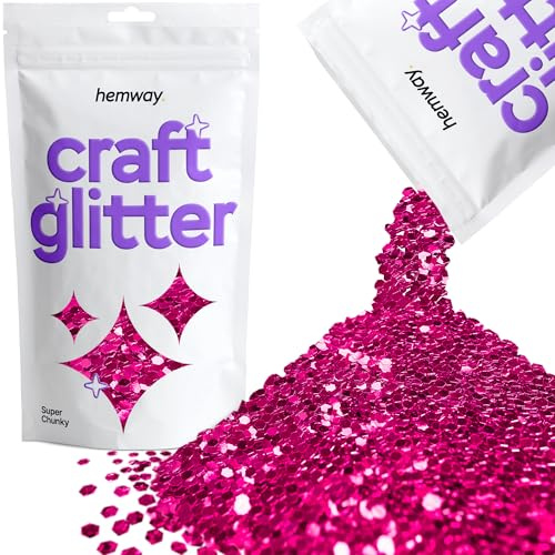 Hemway Craft Glitter - Super Chunky 1/8 0,125 (3 mm) - Glitter für Kunsthandwerk Tumblers Papier Glasdekorationen Verschönern - 100g - Dark Rose
