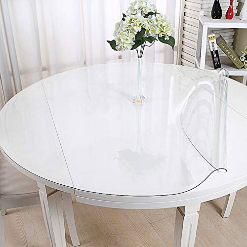 Lsimeru Rund Tischschutz Transparent Matt 100cm PVC Tischdecke Glasklar Folie Abwaschbar Wasserdicht Schutztischdecke Durchsichtig Hochwertig Tischfolie Tischabdeckung