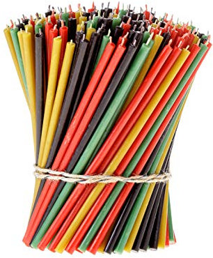 Danilovo Bienenwachs Kerzen (Mehrfarbige) - Orthodoxe Kerzen für Gebet Rituals Tischdeko - Ungiftig, Ruß - Tropffrei, Lang, Nachhaltige Produkte, 200 Stück (4 Farben, Höhe 16,5 cm)