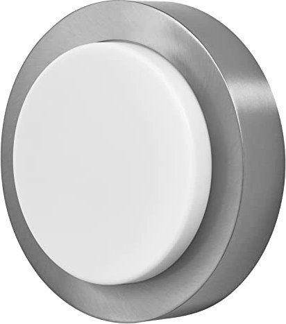 LEDVANCE ENDURA STYLE DISC ST Ø 20cm - luminaire extérieur moderne, avec boîtier en acier inoxydable, luminaire mural extérieur rond, 8W, 3000K blanc chaud, 485 lumen, optique acier brossé