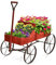 RELAX4LIFE Soporte para Flores de Madera Maciza con 4 Ruedas de Metal, Carro para Plantas con 2 Jardineras Grandes, Decoración para Jardín, Balcón y Terraza, Carga 15kg (Rojo)