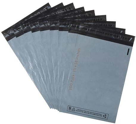 DVIVA 100 st portopåsar, postpåsar, 38 cm x 45 cm | Paketväskor för postkläder | Medelstora portoväskor för paket, medelstora poly postväskor | förpackningsväskor, postpåsar, fraktväskor