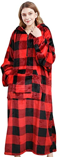 Genfien Oversized Hoodie Sweatshirt Blanket Super Soft Warm Comfortable Blanket Hoodie One Size Fits Women Girls Men Boys Friends