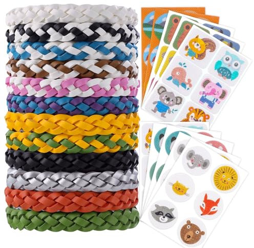 Zexrow Mosquito Repellent Bracelets 12 Pack + 60 Pcs Natural Patches | Deet-Free Natural Insect Mosquito Bands for Adults & Kids, 240H Protection Waterproof Adjustable for Outdoor, Travel & Festivals