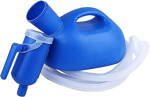Urinflasche für Herren, 2000 ml, mit 1,3 m Schlauch, für Männer, die bettlägerig oder urinär sind oder lange Strecken fahren