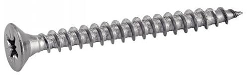 ACTON Vis à bois agglomere tête fraisée pozidrive - Inox A2 5x100 mm - Boîte de 100 - Vis, pointes, boulons