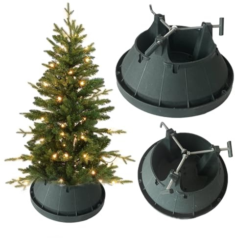 Coil - Pie de árbol de Navidad, color verde, soporte robusto con 3/4 tornillos para mantenimiento estable y árbol fresco, patas de árbol de Navidad, soporte para árbol de Navidad, soporte para árbol