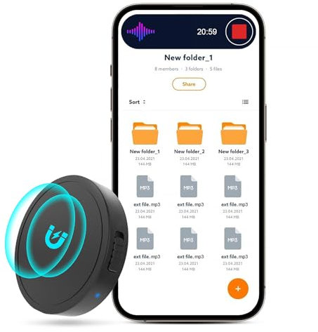 128G (1600 Hour) Magnetic Voice Activated Recorder - Nanezan Recording Device MP3 Records with 70 Hours Battery Time, USB-C Audio Recorder for Work, Lectures, Meetings, Interviews