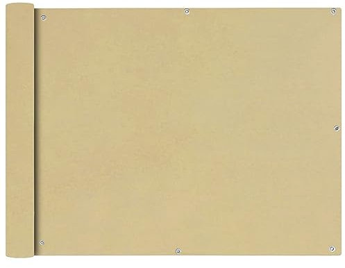 ARKEM Balkonsichtschutz Oxfordgewebe 90x400 cm Beige Balkonabdeckung Sichtschutz für Maschendrahtzaun Balkonbespannung Sichtschutz Sichtschutzplane