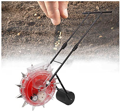 Garden Corn Soybean Seeder - Hand-Push Roller Seeder For Backyard Agriculture, Lawn & Garden Spreaders With 3.5-7.8cm Planting Depth - Seed Sower & Fertilizer Applicator