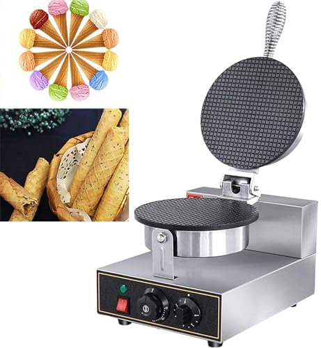 Machine À Cornets De Gaufre Commerciale, Machine À Cornets De Crème Glacée Antiadhésive 1200 W, Température Réglable De 50 À 250 ℃, Chauffage Rapide Et Uniforme, Pour Restaurant, Fête À Domicile