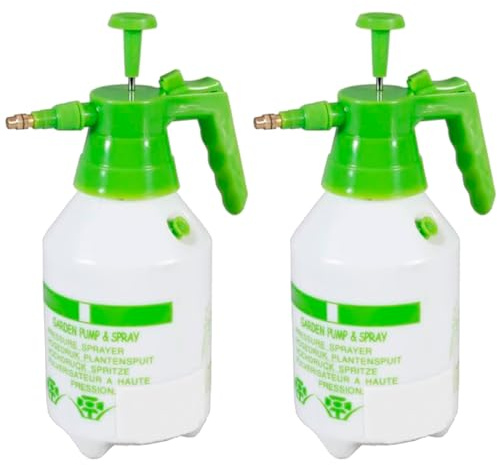Acan Tradineur - Pack de 2 Botellas Pulverizadores a preción para Jardin - Fabricado en Plástico - Ideal para Sulfatar Flores y Plantas - Color Aleatorio - 1,5 litros