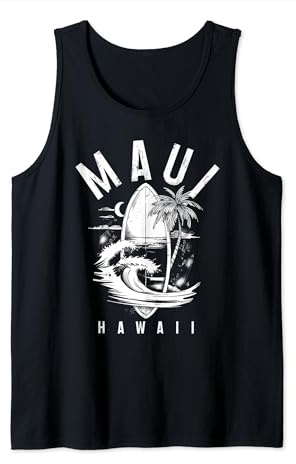 Maui Hawaii Surf Hawaiian Vintage Surfen Surfer Tank Top