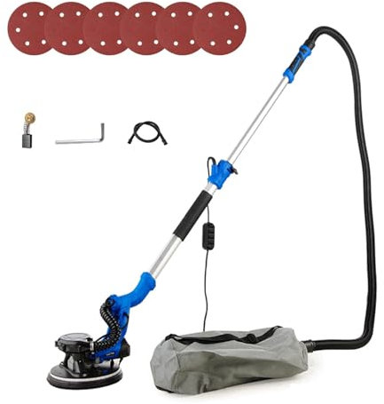 YHJLZNA Ponceuse Girafe,Ponceuse à cloison sèche de 980w lectric,Ponceuse plâtre téléscopique pour la Vitesse 800-1900rpm,lumière LED,poignée Extensible(Size:110V)
