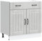 vidaXL Kitchen Base Cabinet - Concrete Grey Engineered Wood Cupboard, Adjustable Storage Unit 80x46x81.5 cm for Modern Kitchen
