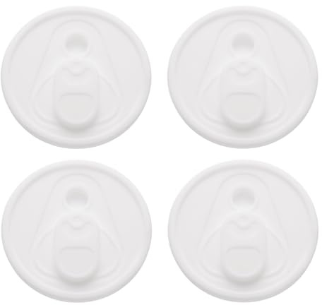 sourcing map 4 Pcs Silicone Cup Lids for Glass Cups, 2 ID 2.75 OD Reusable Drinking Can Lid Silicone Coffee Cup Lid Covers Sealed Mug Lid Fit for 16 oz Beer Water Cups Glasses Cups, White