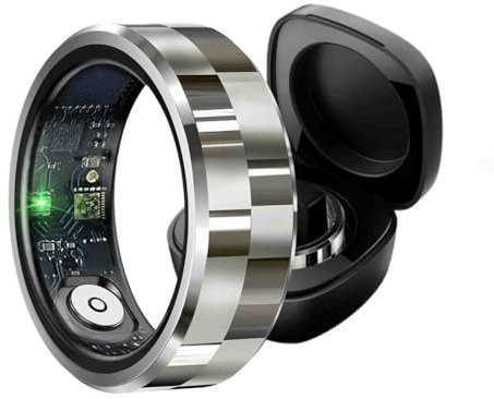 Anello Fitness Tracker da Uomo/donna con Calorie, Frequenza Cardiaca, Contapassi, Cardiofrequenzimetro e Monitor Dell'ossigeno Nel Sangue, Monitoraggio del Sonno e Impermeabile Ip68(Silver,10#)