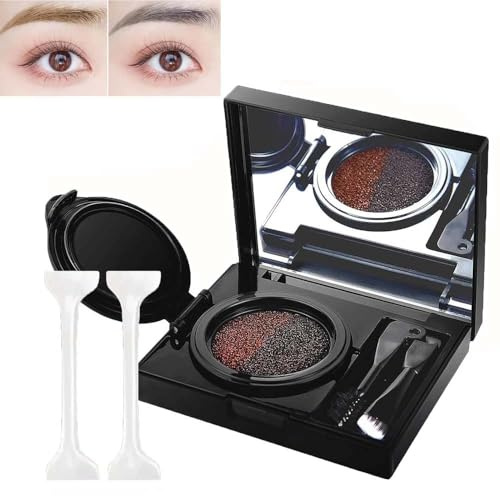 Augenbrauen-Und Eyeliner Creme Mit Stempel,2-In-1 Wasserfestes Augenbrauenpuder Und Eyeliner-Creme, Multifunktionales Wasserfestes Brauenpuder Mit Doppelseitigem Augenbrauenpinsel (02# Brown)