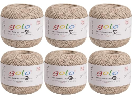 golo virkgarn 20 för 6 bollar handstickat virkgarn gänga virkning