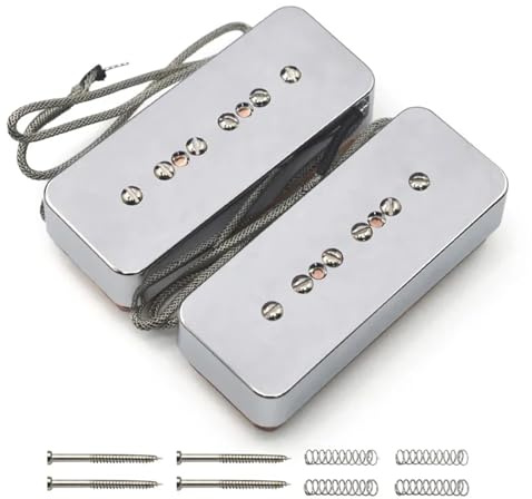 Alnico 5 Magnet P90 Style Pickup Dual Coil Pickup Geräuschloser Humbucker 6K/9K for E-Gitarre(1Set Chrome)