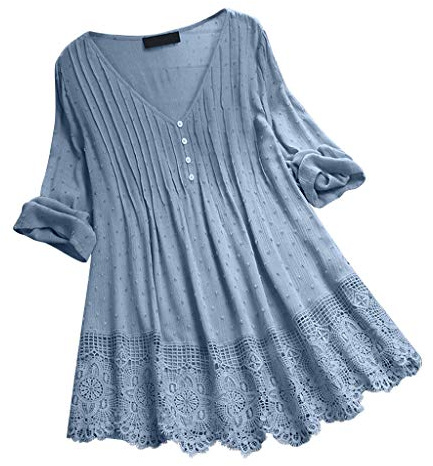 Leinenbluse Damen, Langarm Tunika Sommer Lang Leinen Shirt Oversized Oberteile Baumwoll Leinenshirt Musselin Bluse Blumen Longshirt Damen Große Größen