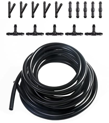 Xibao Kit Lavavetri Auto,Tubo per Lavaggio Parabrezza con 15 Conettore,Kit Lavavetri per Parabrezza con Tubo,Ugello per Pompa dell'Acqua,Adatto al Sistema Lavavetri della Maggior Parte dei Veicoli