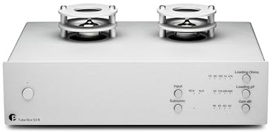 Pro-Ject Tube Box S3 B - Balanced Audiophile Valve Phono Preamplifier (Silver)