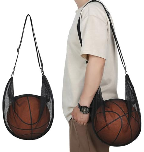 Basketball Rucksack,Balltasche,Adjustable Cross-Body Bag Tragbare Einzel Schulter Basketball Beutel,Ball Sammelbeutel,Basketballrucksack,Großes Fassungsvermögen Basketballtasche Training Rucksäcke