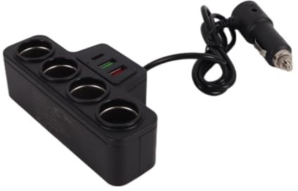 Alide Adaptateur Allume-Cigare 120 W, Chargeur multiprise 7 en 1 avec 4 Prises et 3 Ports USB QC3.0 PD3.1 pour téléphones et Ordinateurs Portables