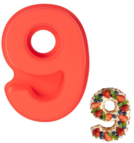 Silikon Backform Zahlen,Kuchenform Zahlen Groß,Number Cake Backform (9) | Antihaftend