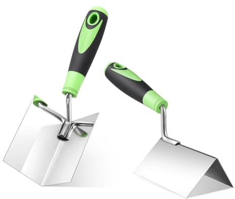 Fegtrtyoa Set di Utensili per Angoli In Cartongesso (2 Pezzi), Cazzuole per Angoli Interni Ed Esterni In Acciaio Inossidabile