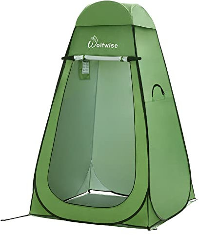 Wolfwise Camping Toilet Tent Pop Up Shower Privacy Tent for Outdoor Changing Dressing Fishing Bathing Storage Room Tents, Portable with Carrying Bag