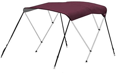 Oceansouth 3 Bow Bimini Top Bootsabdeckung mit integrierter Schutzhülle (Maroon, MOUNTING Width 1.7m – 1.9m) Boot Canopy Bowers Boote Bimini schlauchboot mehltau aufblasbar beiboot