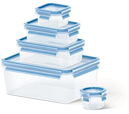 Tefal K3029012 - Masterseal Fresh - Boîte plastique de conservation alimentaire - Set 5 boîtes 3.70L+1L+0.55L+0.25L+0.15L