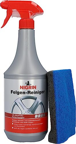 NIGRIN Felgen-Reiniger und Felgenschwamm 1 Liter, Blau