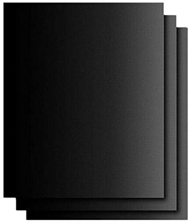 Grillmatte,BBQ Grillmatten Wiederverwendbar Antihaftbeschichtung für bis 260°C Holzkohle Gasgrill Elektro Grill and Backofen zu Grillen Fleisch Gemüse Meeresfrüchte Eier 3 packungen Schwarz