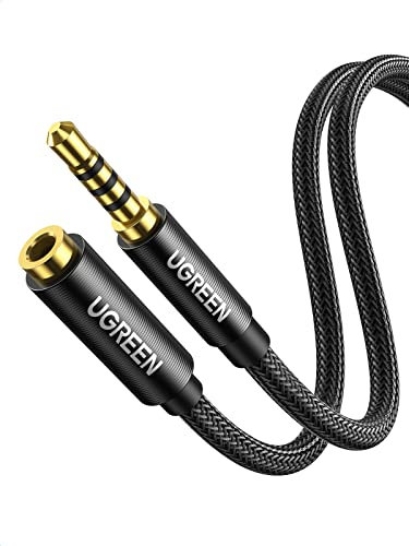 UGREEN Klinke Verlängerungskabel TRRS Aux Verlängerung 4 Polig 3.5mm Klinke Verlängerung für Headset, Kopfhörer, Xbox usw.(2m)