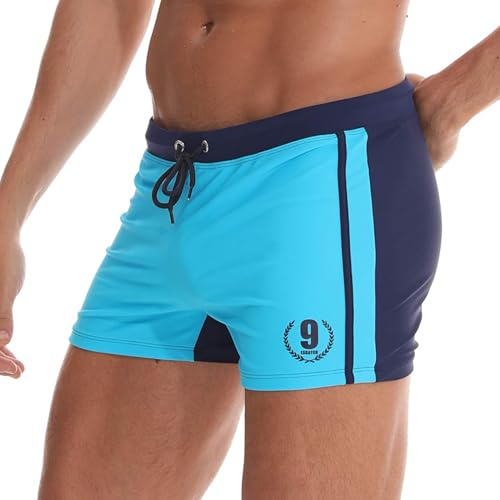 Arcweg Maillot de Bain Homme Boxer S-XL Doublure avec Cordon de Serrage Réglable Confortable Bleu L(EU)