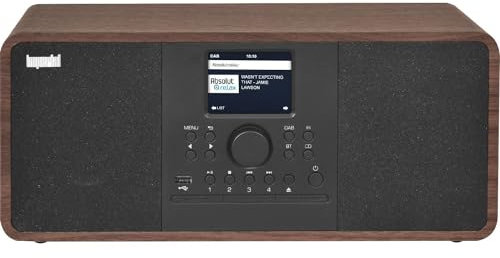 Imperial DABMAN i205 CD – Internetradio/DAB+ (2 × 15 Watt, CD-Player, Streamingdienste, Bluetooth, Webradio, UKW-Radio, Farbdisplay, App-Steuerung) – Holzoptik