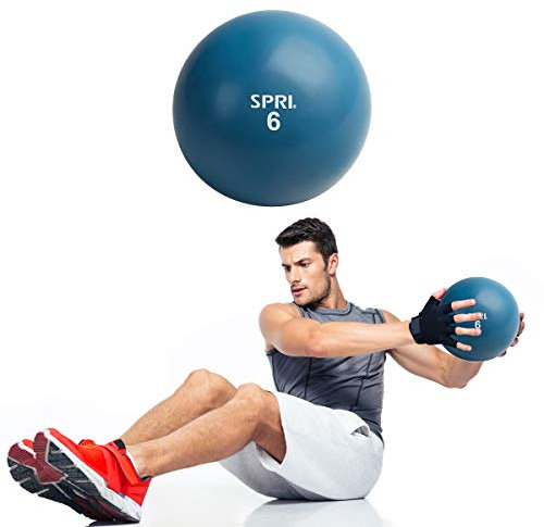 SPRI 6 LB Soft Toning Ball Hand Held Medicine Ball for Exercise Women Men Fitness Strength Training Equipment