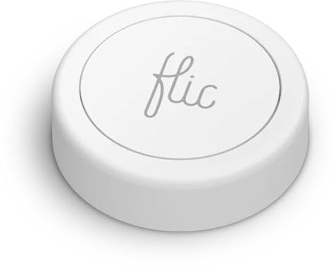 Flic Smart Button White – 1 Pack. Control Lights, Music & More with Push, Double Push, or Hold. Works with Alexa, HomeKit, Matter. Setup via Flic App for iOS & Android. Bluetooth & WiFi Required.