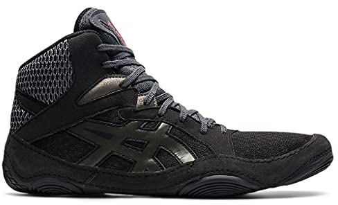 ASICS Zapatos de lucha libre Snapdown 3 de los hombres, Negro/Plomizo,