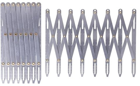 Jauge de Couture Extensible, 16cm/6.3in règle égale réglable, Equidistant divider en aluminium pour le ménage, Accessoires de Rideau de Bricolage multifonctionnels pour Trous de Bouton à œillets