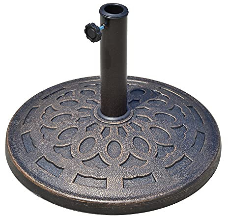 Outsunny Base per Ombrellone Rotonda da Giardino in Bronzo Φ48.5 x 34cm, Bronzo