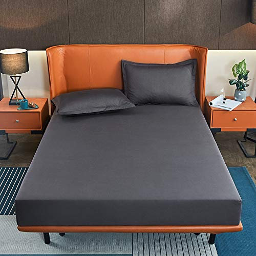HAIBA Bio Jersey Spannbettlaken 100% Zertifizierte Baumwolle | Spannbetttuch in Allen Größen |,dunkelgrau,48x75cmx2pcs