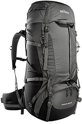 Tatonka Yukon 60+10 - Trekkingrucksack mit Frontzugriff, verstellbarem Rückensystem, extra Bodenfach, Regenhülle und 70 Liter Volumen (black/titan grey)