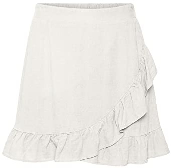 VERO MODA Women's VMMYMILO HW MINI Skirt WVN GA Skirt, Snow White, S
