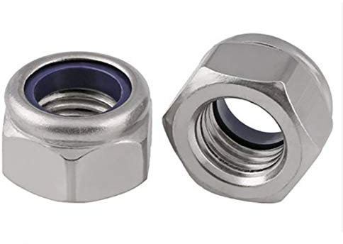 100Pcs DIN985 304 M2.5 M2 M3 M4 M5 M6 M8 M10 verzinktem Stahl Selbstsichernde Mutter Sicherungsmutter Locknut Schlupf Nylon Sechskantmutter (Farbe : M2 (100Pcs a lot))